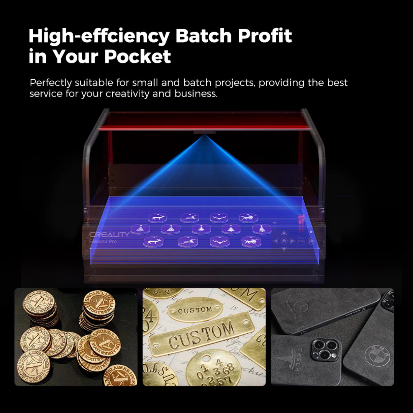 Creality Falcon2 Pro 60W Enclosed Laser Cutter - Image 8