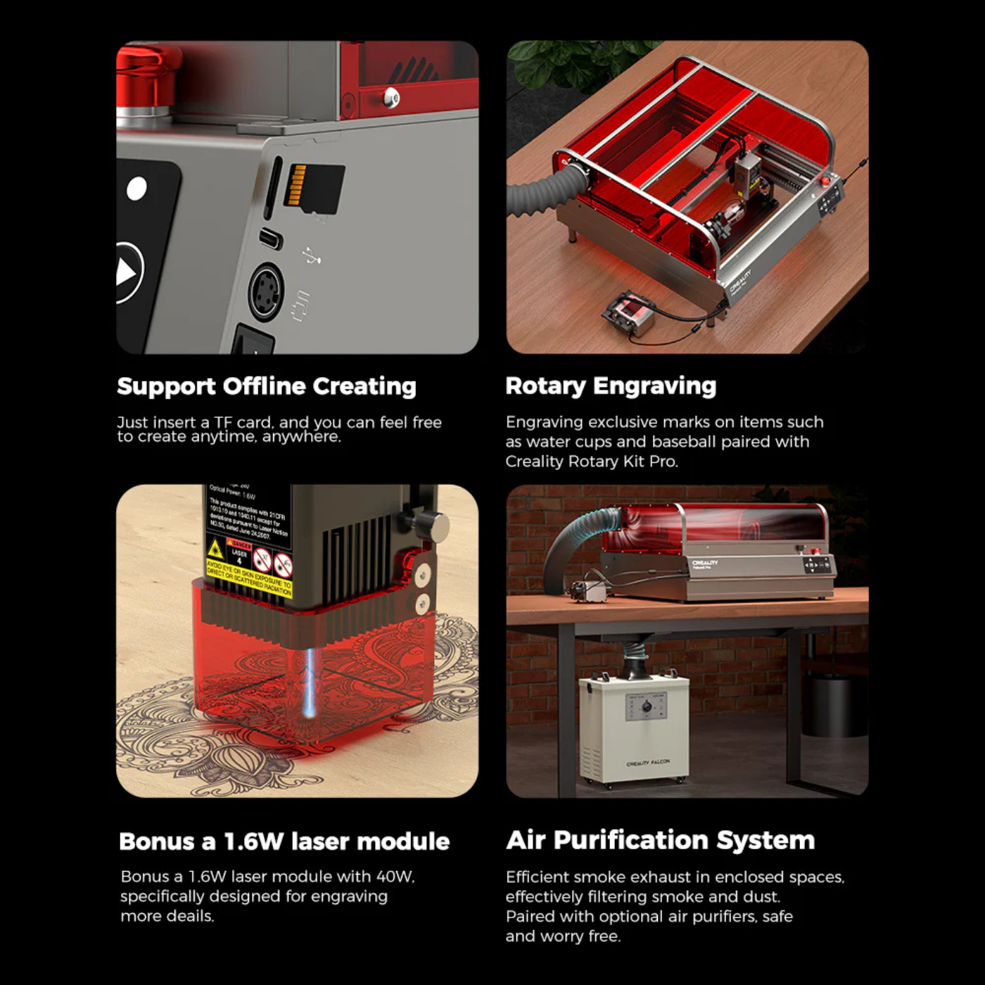 Creality Falcon2 Pro 40W Enclosed Laser Cutter - Image 6